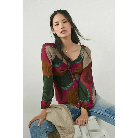 FARM Rio Tops - Farm Rio Size Small  Katalina Blouse Long Sleeve